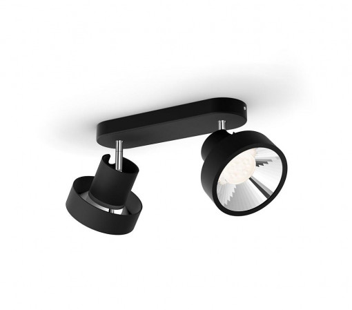 BUKKO PLATE/SPIRAL BLACK 2X4.3W 24V