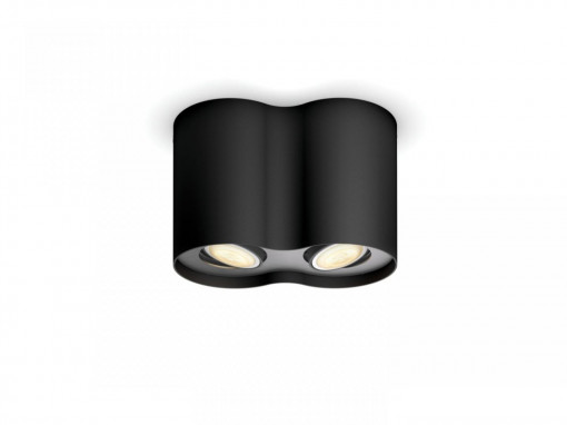 PILLAR HUE PLATE/SPIRAL BLACK 2X5W 230V
