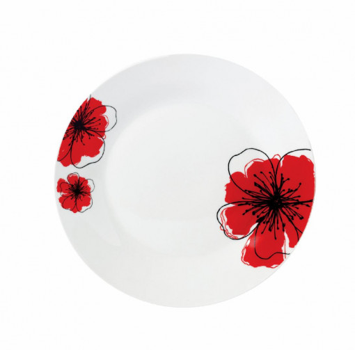 SET 12 FARF DESERT 19CM,RED FLOWER PETAL