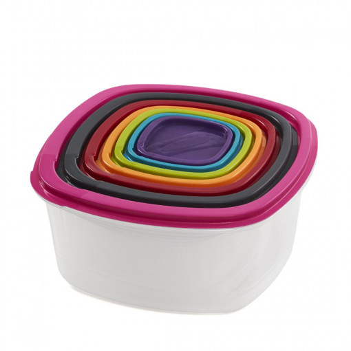 SET 7 CASEROLE PATRATE CU CAPACE,PLASTIC