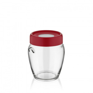 BORCAN DEPOZI.STICLA CU CAPAC,580ML ROSU - Img 1