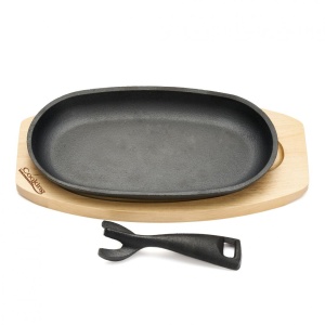 PLATOU SERV FONTA OVAL 24X14CM,BAZA LEMN - Img 2