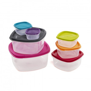 SET 7 CASEROLE PATRATE CU CAPACE,PLASTIC - Img 2