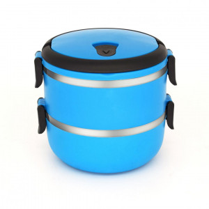 CASEROLA TERMICA DUBLA, 2x0.7L, ALBASTRA - Img 1
