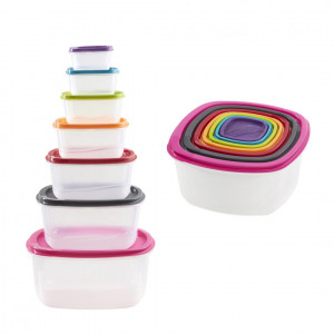SET 7 CASEROLE PATRATE CU CAPACE,PLASTIC - Img 3