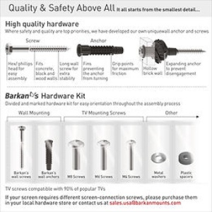 Barkan TV Mount 2 brate 13"- 90" 60Kg - Img 8