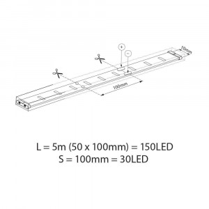 RGB BAGRA LED 30 SMD5050, 5M SET VIVALUX - Img 2