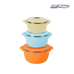 SET 3CASEROLE TERMICE 2+4+6L,BELLY ORANG - Img 1