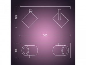 ARGENTA PLATE/SPIRAL WHITE 2X5.7W 240V - Img 3