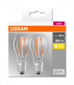 BASECLA60 6,5W/827 230V FIL E27 FS2OSRAM - Img 1