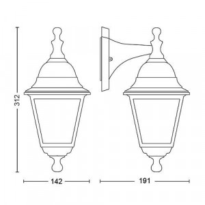 LIMA WALL LANTERN BLACK 1X60W 230V - Img 2