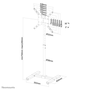 Stand podea mobil/fix NM 10"-55" 20kg ng - Img 2