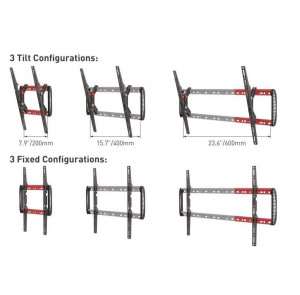 Barkan TV Wall Mount Tilt 13"-90", Black - Img 3