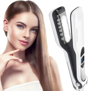 Placa de Indreptat Parul cu Aburi Profesional Steam Plus, pentru casa/salon, 5 trepte reglabile de temperatura, functie ioni negativi, material nano titanium, display Lcd - Img 1