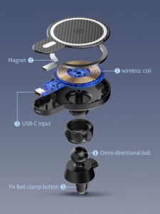 SUPORT AUTO SERIOUX WIRELESS 15W CH02W - Img 13