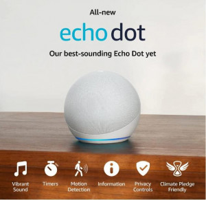 Amazon Echo Dot 5, Boxa cu ceas, Wh - Img 2