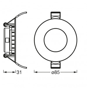 DL SLIM 85MM 4.5W 3000K 230V WT LEDV - Img 2