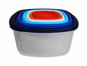 SET 7 CASEROLE PATRATE CU CAPACE,PLASTIC - Img 2