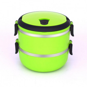 CASEROLA TERMICA DUBLA, 2x0.7L, VERDE - Img 1