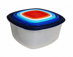 SET 7 CASEROLE PATRATE CU CAPACE,PLASTIC - Img 3