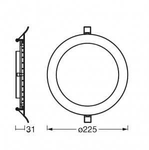 DL SLIM 225MM 22W 3000K 230V WT LEDV - Img 3