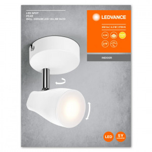 LED SPOT PEAR 1X4.3W 827 GU10 WT LEDV - Img 1