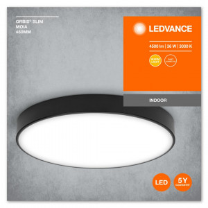 ORBIS SLIM MOIA 480MM 36W 830 BK LEDV - Img 1