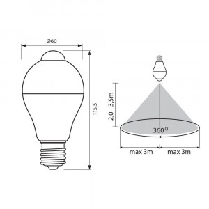SIGMA LED PIR 7W E27 VIVALUX - Img 2