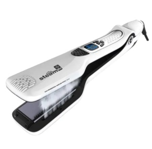 Placa de Indreptat Parul cu Aburi Profesional Steam Plus, pentru casa/salon, 5 trepte reglabile de temperatura, functie ioni negativi, material nano titanium, display Lcd - Img 6
