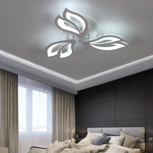 Lustra LED cu telecomanda LILY 44W, 3 Elemente, lumina Rece/Calda/Neutra, Dimabila, Alb