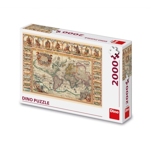 Puzzle 2000 piese, Harta istorica a lumii - DINO TOYS