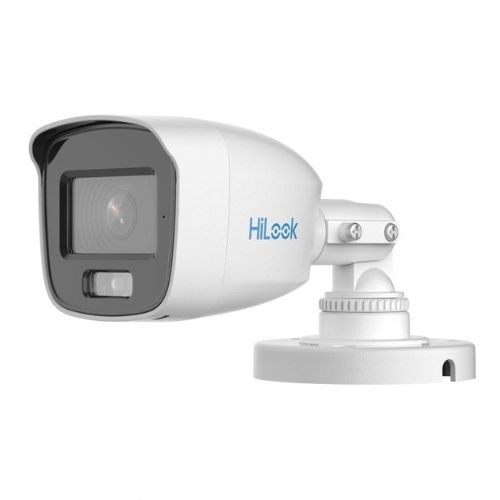Camera de exterior Hikvision HiLook ColorVu, 5MP 3K, lentila 2.8 mm, LED alb 20m, IP66, alarma - THC-B159-MS