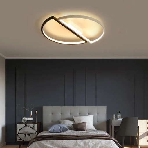 Lustra LED cu telecomanda VECTOR ARCUS 20W, 2 Elemente, lumina Rece/Calda/Neutra, Dimabila, Alb Negru