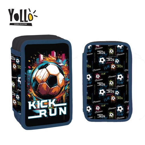 Penar echipat, 3 fermoare, 38 piese, KICK RUN - YOLLO