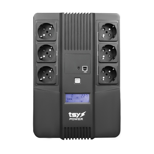 UPS TSY Power, 600VA/360W, LCD, line interactive, 6 x Schuko TSY-D-0K6-LCD