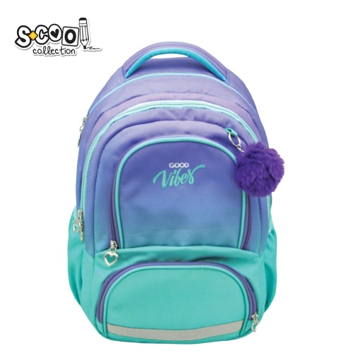 Ghiozdan ergonomic, compartiment laptop, GOOD VIBES, 42x31x16 cm - S-COOL