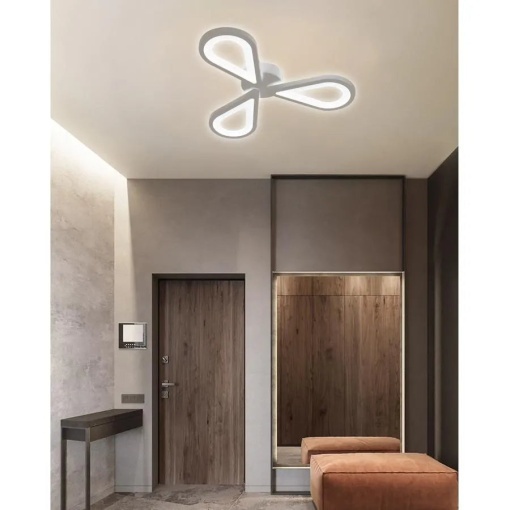 Lustra LED AURALIUS 18W, 3 Petale, lumina Neutra, 4000K, Alb
