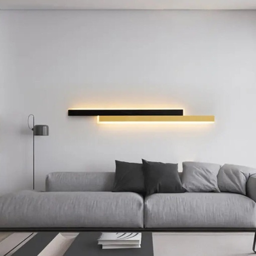 Lustra LED LINIUS 29W, 2 Elemente, Liniara, Alb Negru