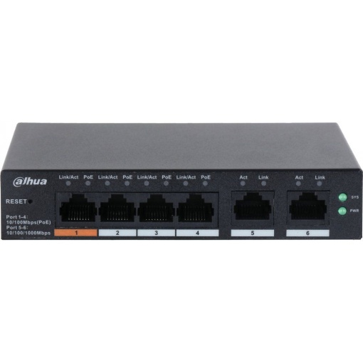 Switch cu 6 porturi Gigabit Cloud management Dahua CS4006-4ET-60