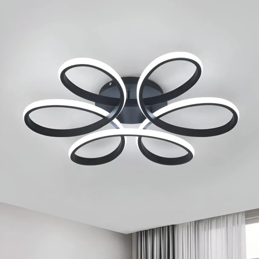 Lustra LED cu telecomanda HELIX 108W, lumina Rece/Calda/Neutra, Dimabila, Negru