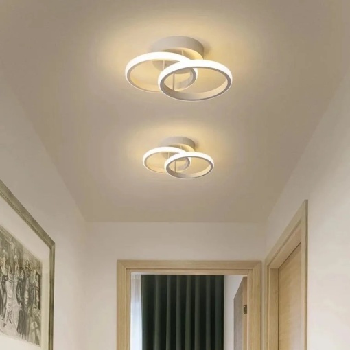 Lustra LED VERTEX CIRCULA 24W, 2 Cercuri, lumina Rece/Calda/Neutra, Alb