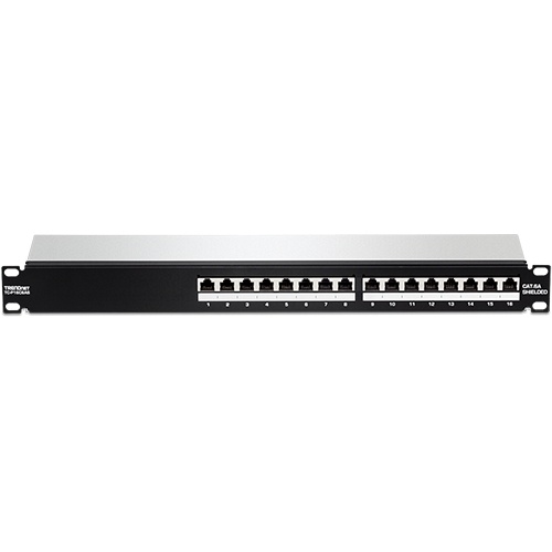 Patch Panel 16 porturi RJ45 UTP, Cat6a, Ecranat, 1U - TRENDnet TC-P16C6AS