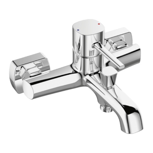 Baterie baie cada , fara set de dus , crom, comutator dus , pipa fixa LAVEO