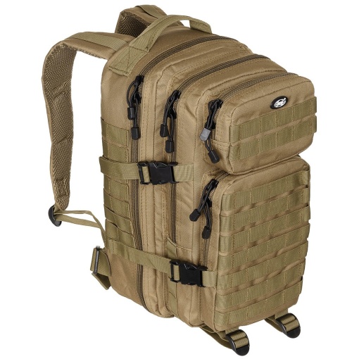 Rucsac modular Assault, 30 litri, multiple buzunare, compatibil sistem hidratare, coyote tan MFH