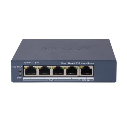 Switch Smart Hikvision, 4 porturi PoE, Buget PoE 45W, Management - DS-3E1505P-EI/M