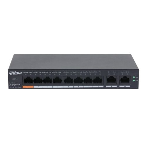 Switch POE Dahua 8+2 porturi, Poe 8xRJ45 10/100, Uplink 2x RJ45 10/100/1000, 60w Cloud Management- CS4010-8ET-60
