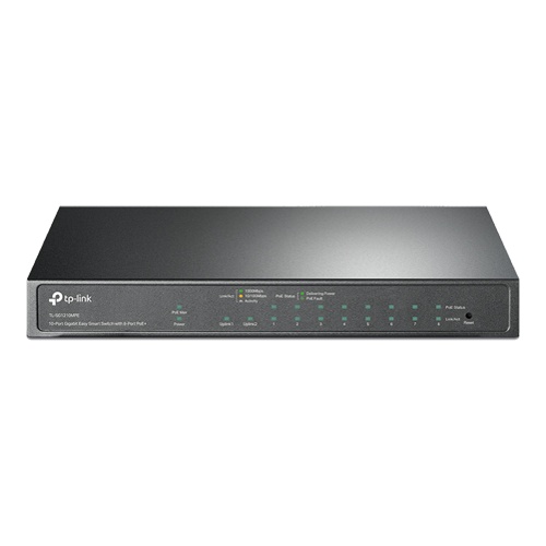 Switch 8 porturi PoE+ Gigabit, 1 x RJ45 Gigabit, 1 x Combo SFP/RJ45 Gigabit, Managed - TP-Link TL-SG1210MPE