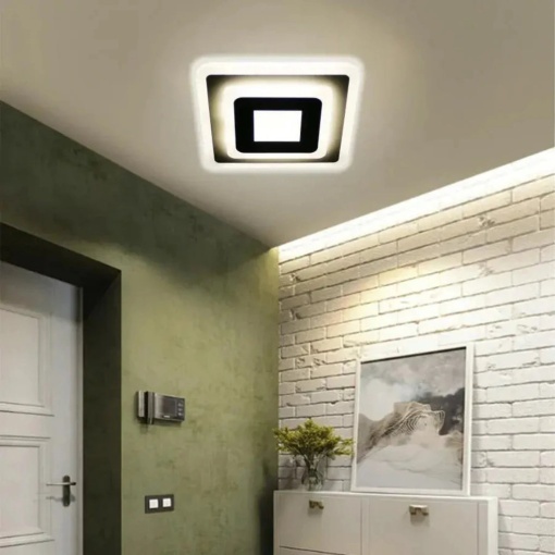 Lustra LED MORNIKA 14W, Diametru 25cm, Patrata, lumina Neutra, Alb