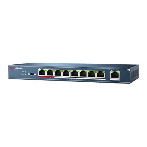 Switch 8 porturi PoE, 1 port uplink- HIKVISION