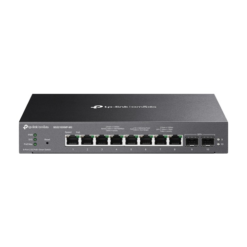 Switch 8 porturi PoE RJ45 2.5G, 2 x SFP+ 10G, L2 Management - TP-Link Omada SG2210XMP-M2
